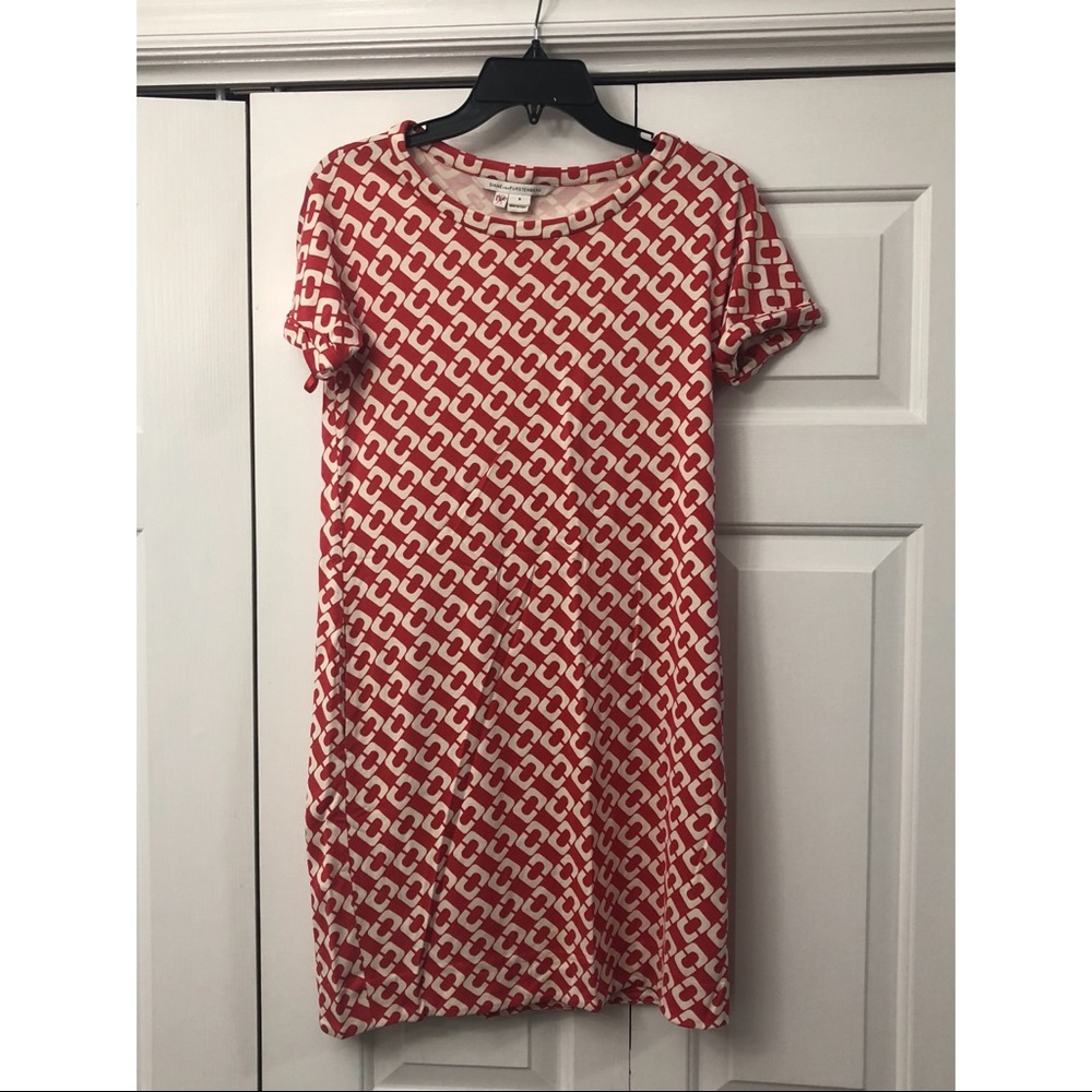 MOVING SALE // Red & White DVF Dress